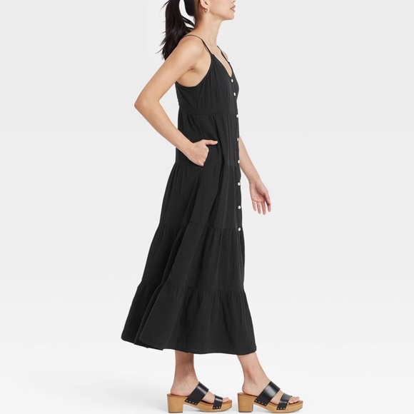 (XS)- Universal Thread Sleeveless Button-front Tiered Dress - Picture 8 of 8